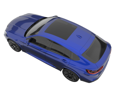 Siyah arka planda izole edilmiş mavi spor araba. 3d illüstrasyon.