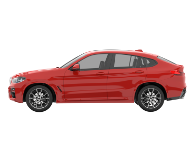 Kırmızı modern araba beyaz arka planda izole edilmiş. vektör