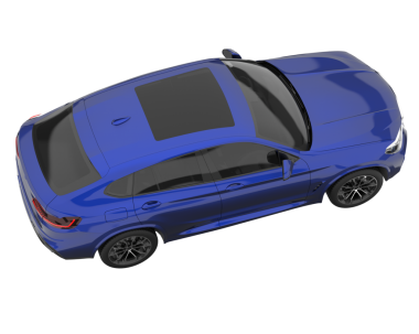 Modern araba arka planda izole edilmiş. 3D görüntüleme - illüstrasyon