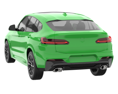 Beyaz arka planda modern bir araba. 3d oluşturma.