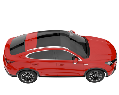 Modern sedanı olan bir araba. 3 Boyutlu Hazırlama.