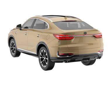 Modern araba arka planda izole edilmiş. 3 Boyutlu Hazırlama