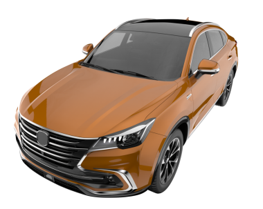 Yepyeni bir arabanın 3 boyutlu görüntüsü