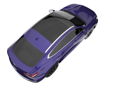 Modern araba arka planda izole edilmiş. 3D görüntüleme - illüstrasyon