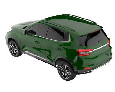 modern SUV arabası beyazda izole edildi