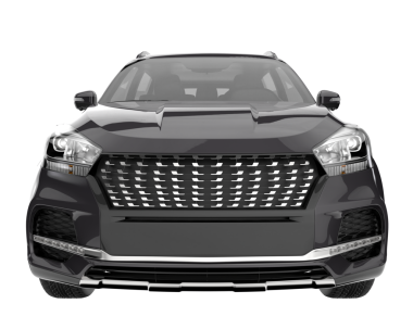 Beyaz arka planda lüks bir araba. 3 boyutlu.