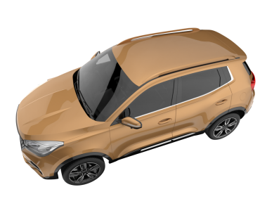 Beyaz arka planda modern bir araba. Beyaz arka planda bir araba konsepti. 3d oluşturma