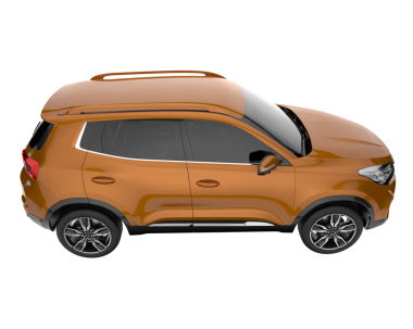 Gerçekçi araba izole edildi. Ön manzara. 3d oluşturma.