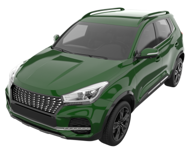 Beyaz arka planda modern bir cip. 3d oluşturma