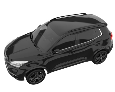 Arka planda izole edilmiş gerçekçi bir SUV aracı. 3D görüntüleme - illüstrasyon