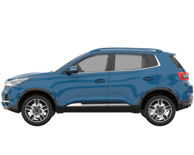 Gerçekçi bir araba. Vektör çizimi. Ön manzara. Yan görünüş. Şeffaf arkaplanda izole