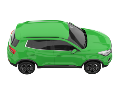 Beyaz arka plan üzerinde izole yeşil modern araba