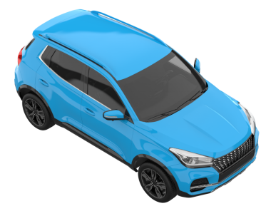 mavi modern araba siyah zemin üzerinde izole edilmiş 3 boyutlu illüstrasyon