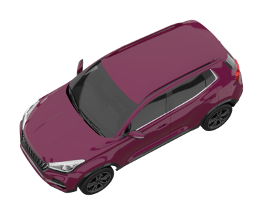 Bir arabanın üç boyutlu çizimi. beyaz arkaplanda izole