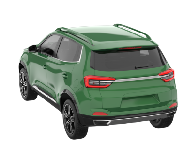 Siyah arkaplanı olan yeşil SUV