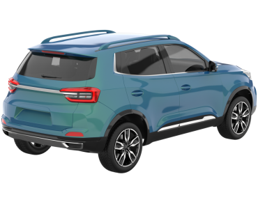 Modern araba arka planda izole edilmiş. 3D görüntüleme - illüstrasyon