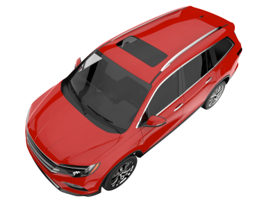 kırmızı araba beyaz arkaplanda izole edildi