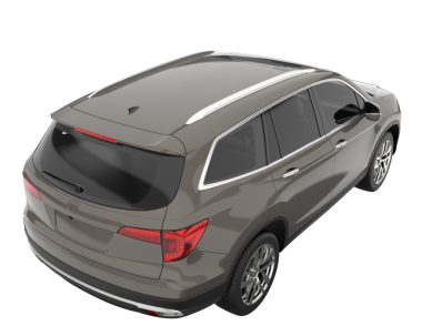 Bir markanın 3 boyutlu görüntülenmesi - daha az jenerik SUv siyah arkaplanda izole edildi