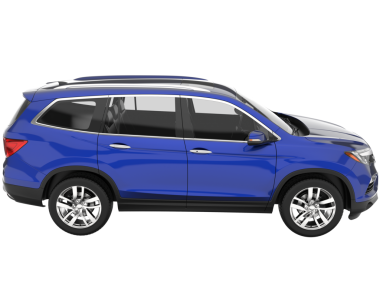 Arka planda izole edilmiş gerçekçi bir SUV aracı. 3D görüntüleme - illüstrasyon