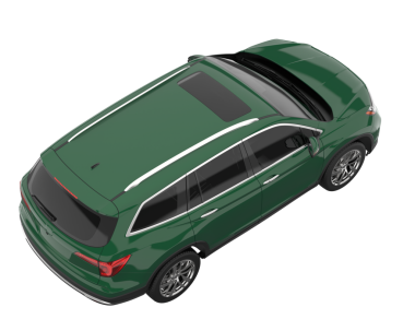 Araba manzaralı. 3 boyutlu illüstrasyon. izole