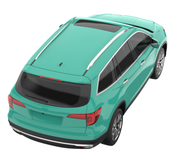 Modern araba arka planda izole edilmiş. 3D görüntüleme - illüstrasyon