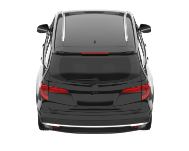 Siyah araba yan görünümü beyaz arkaplanda izole edildi