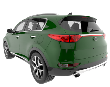 beyaz arka planda modern yeşil araba