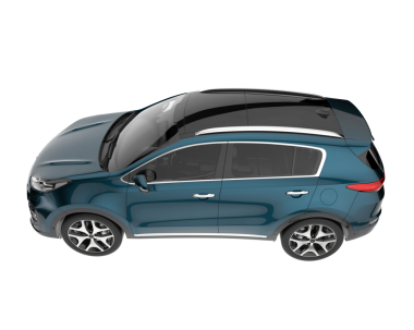 Gerçekçi modern mavi araba. 3d oluşturma.