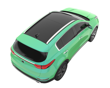 Arka planda araba kenarı görüntüsü izole edildi. 3d illüstrasyon - resim