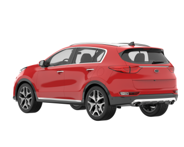 modern kırmızı SUv kırpma yolu ile beyaz arkaplanda izole edildi. 3d oluşturma