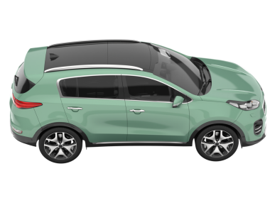 Modern SUV beyaz arka planda izole edildi. 3d oluşturma