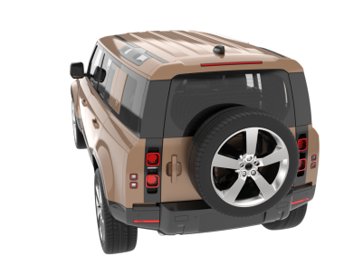 beyaz arkaplanda modern SUv