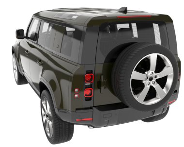 Beyaz arka planda gölgesi olan siyah bir araba. 3d oluşturma