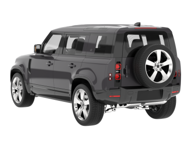 Beyaz arka planda siyah araba