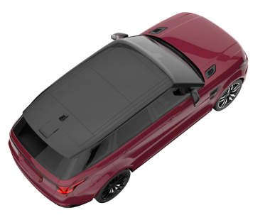 Kırmızı modern spor araba siyah üzerine izole