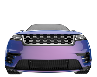 Mavi gradyanı olan modern bir araba. 3d oluşturma