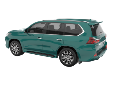 gerçekçi yeşil arabanın 3 boyutlu görüntüsü