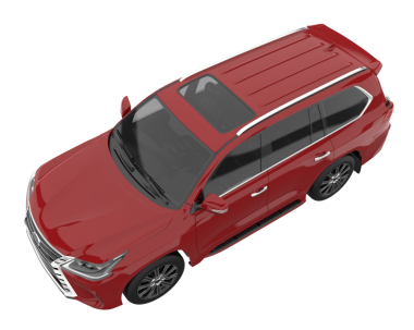 Kırmızı modern araba beyaz arka planda izole edilmiş. 3d illüstrasyon.