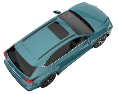 Mavi lüks araba, kesme yolu olan beyaz arka planda izole edilmiş. 3d illüstrasyon