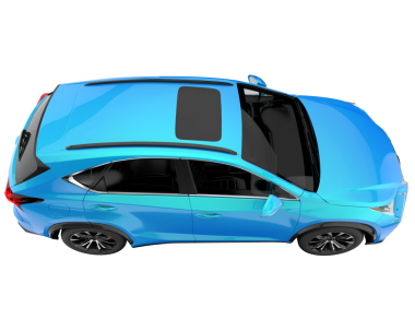 Mavi modern araba. araba beyaz arkaplanda izole edildi