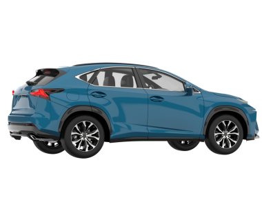 Modern lüks SUV beyaz arka planda izole edilmiş. 3d oluşturma.