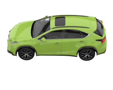 Beyaz arkaplandaki araba.