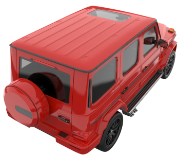 Yansıtıcı bir arabanın 3 boyutlu görüntülenmesi izole edilmiş siyah arkaplanda daha az