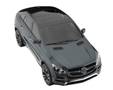 Modern araba arka planda izole edilmiş. 3d oluşturma