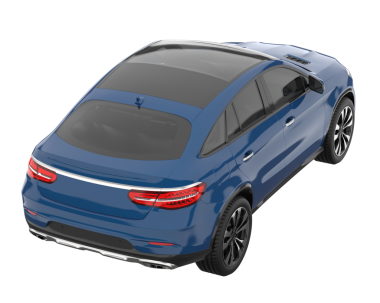 beyaz arka planda modern mavi araba