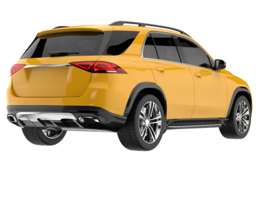 modern sarı geçiş - beyaz arkaplanda izole edilmiş araba 3 boyutlu görüntüleme