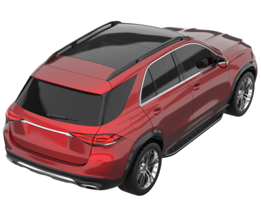 Modern araba arka planda izole edilmiş. 3d oluşturma -