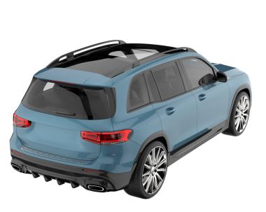 Modern araba arka planda izole edilmiş. 3d oluşturma