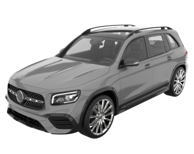 Arka planda izole edilmiş gerçekçi bir SUV aracı. 3D görüntüleme - illüstrasyon