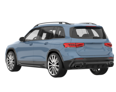 modern SUv beyaz arkaplanda izole edildi 3 d illüstrasyon - yan görünüm